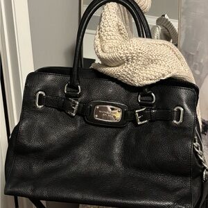 Michael Kors Black Hamilton Leather Satchel